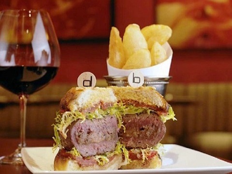 $120The DB Bistro Moderne, New York / Daniel Boulud Brasserie, Las VegasIn 2007, celebrity chef Daniel Boulud gave the burger a makeover. The unique burger was stuffed with red wine-braised short ribs, off the bone obviously and included foie gras, a mix of root vegetables and preserved black truffle and then a double serving of fresh black truffles to top off the burger. The burger was served on a toasted parmesan and poppy seed bun and a couple choice condiments, fresh horseradish and oven rosted tomato confit.Today you can visit the DB Bistro Moderne in New York and order the original DB burger, with a few less truffles for $32.