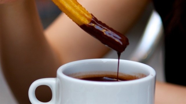 In other places they are sprinkled with cinnamon and doused in all kinds of extra flavourings, but in Spain, simplicity is key when it comes to churros. The deep-fried dough treats are served plain with a cup of thick hot chocolate for dipping.