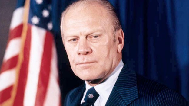 Served the remainder of Nixon’s term. Not elected for full term. In foreign policy, the Helsinki Accords marked a move toward detente in the Cold War, even as the former ally South Vietnam was invaded and conquered by North Vietnam; Ford did not intervene, but did help extract friends of the U.S. At home, the economy suffered from inflation and recession. Ford came under intense criticism for granting a preemptive pardon to President Richard Nixon for his role in the Watergate scandal.