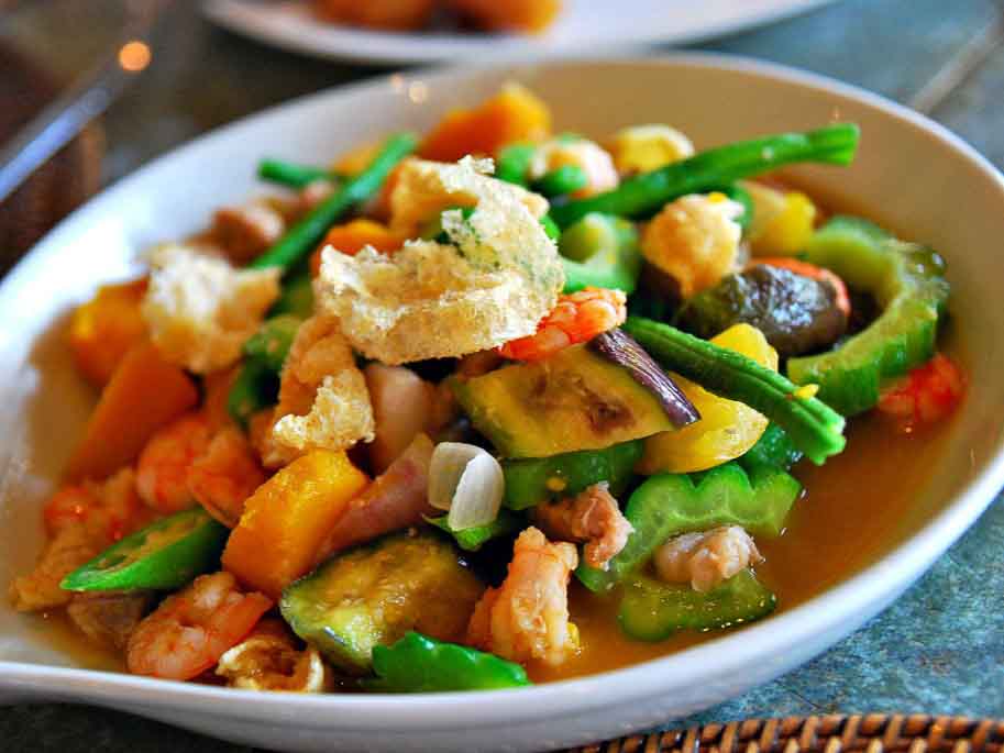 Pinakbet (also called pakbet or pinak bet) is an indigenous Filipino dish from the northern regions of the Philippines. Pinakbet is made from mixed vegetables steamed in fish or shrimp sauce.[1] The word is the contracted form of the Ilokano word pinakebbet, meaning 